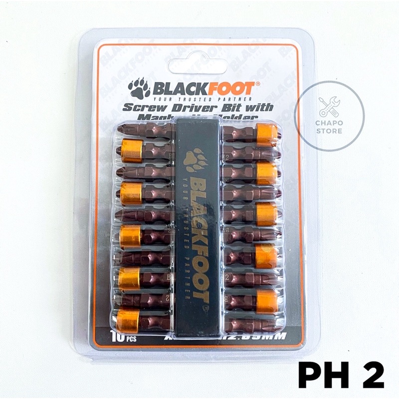 Blackfoot mata obeng angin magnet ph1 ph2 blackfoot screwdriver bits with magnetic holder ph1 ph2