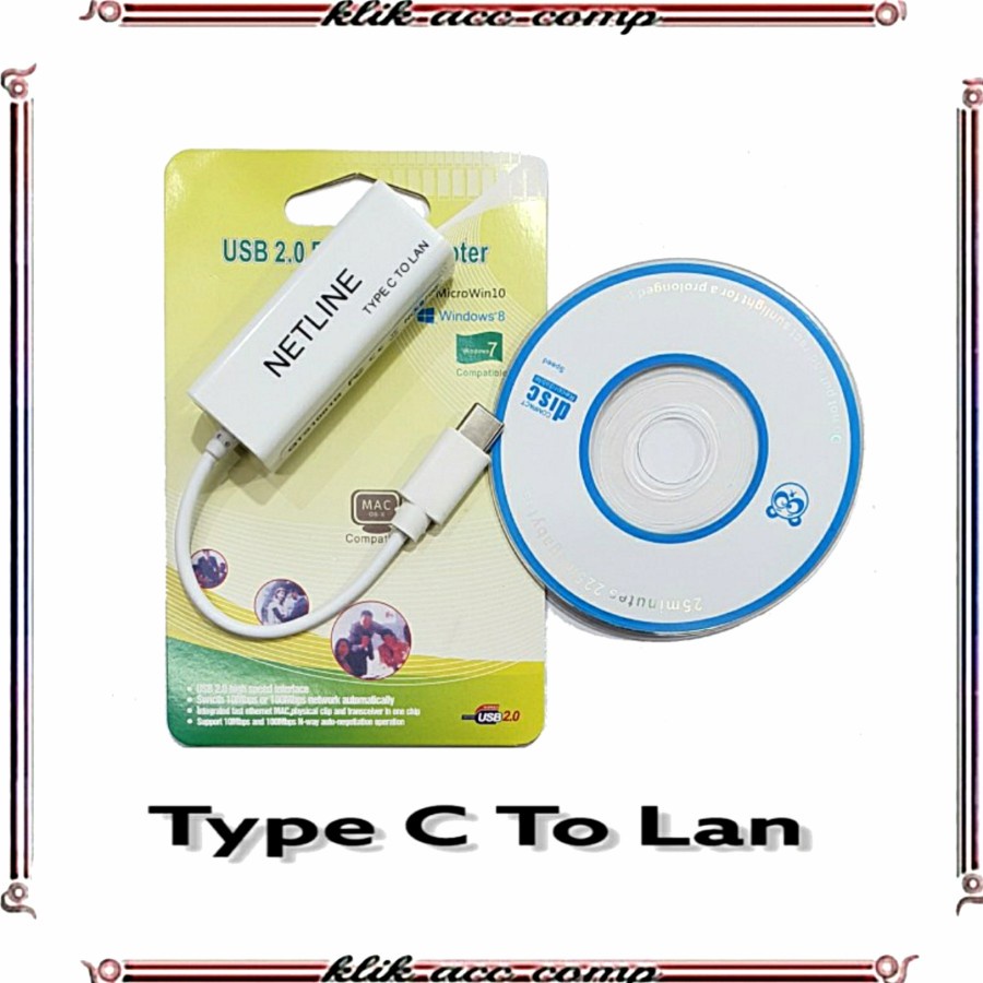 Kabel Usb Type C To Lan Ethernet Rj45 NETLINE