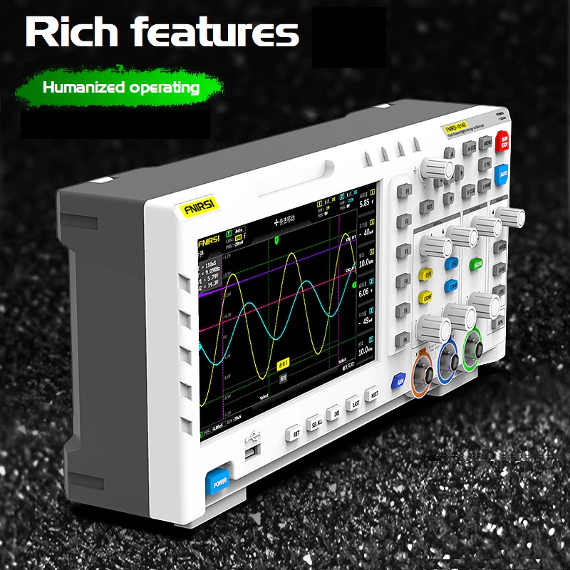 FNIRSI Digital Oscilloscope 2 in 1 Dual Channel Input Signal Generator 100MHz 1GSa/s - 1014D - White