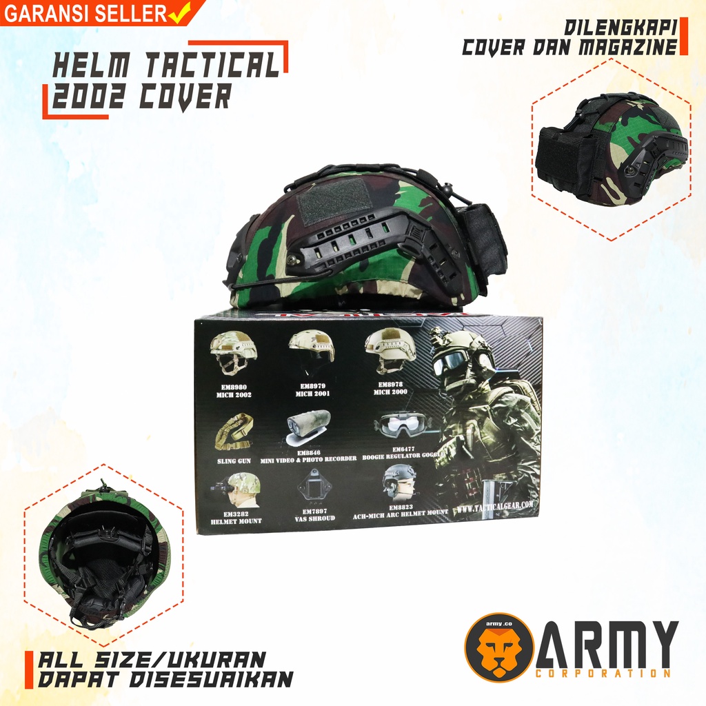 Helm Tactical Mich 2002 Full Cover Loreng