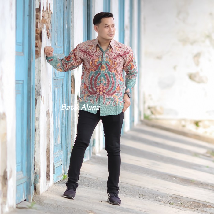 Batik Pria Atasan Premium Baju Lengan Panjang Solo Lapis Furing Pabrik Batik Aluna PCW 069