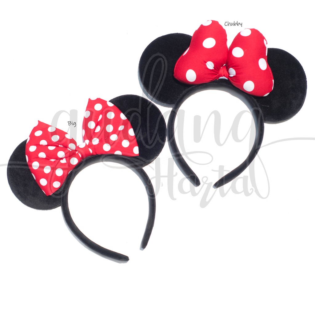 Bando Red Ribbon Polkadot Lucu Pita Merah Karakter Tikus Mouse Unik Bandana Anak GH 201950