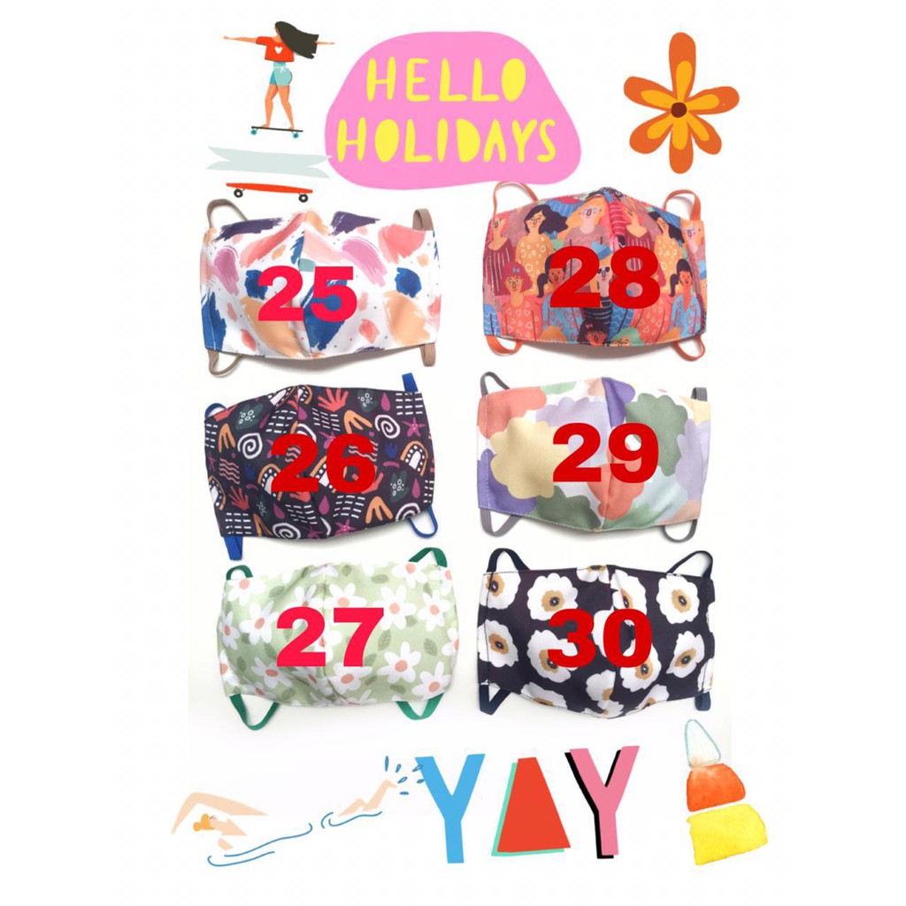 MASKER KAIN LUCU / MASKER PRINT / MASKER DEWASA FULLCOLOR NEW PATTERN