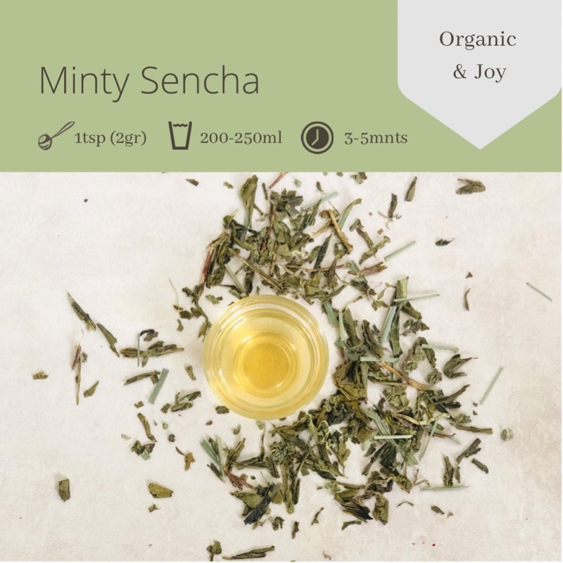 Organic&amp;Joy• Minty Sencha Tea Blend/ Teh Hijau Jepang Mint (Antioxidant, Premium Sencha Mint)