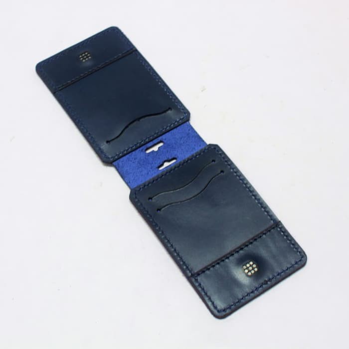 id card holder model lipat - name tag magnet tali warna biru PHID653