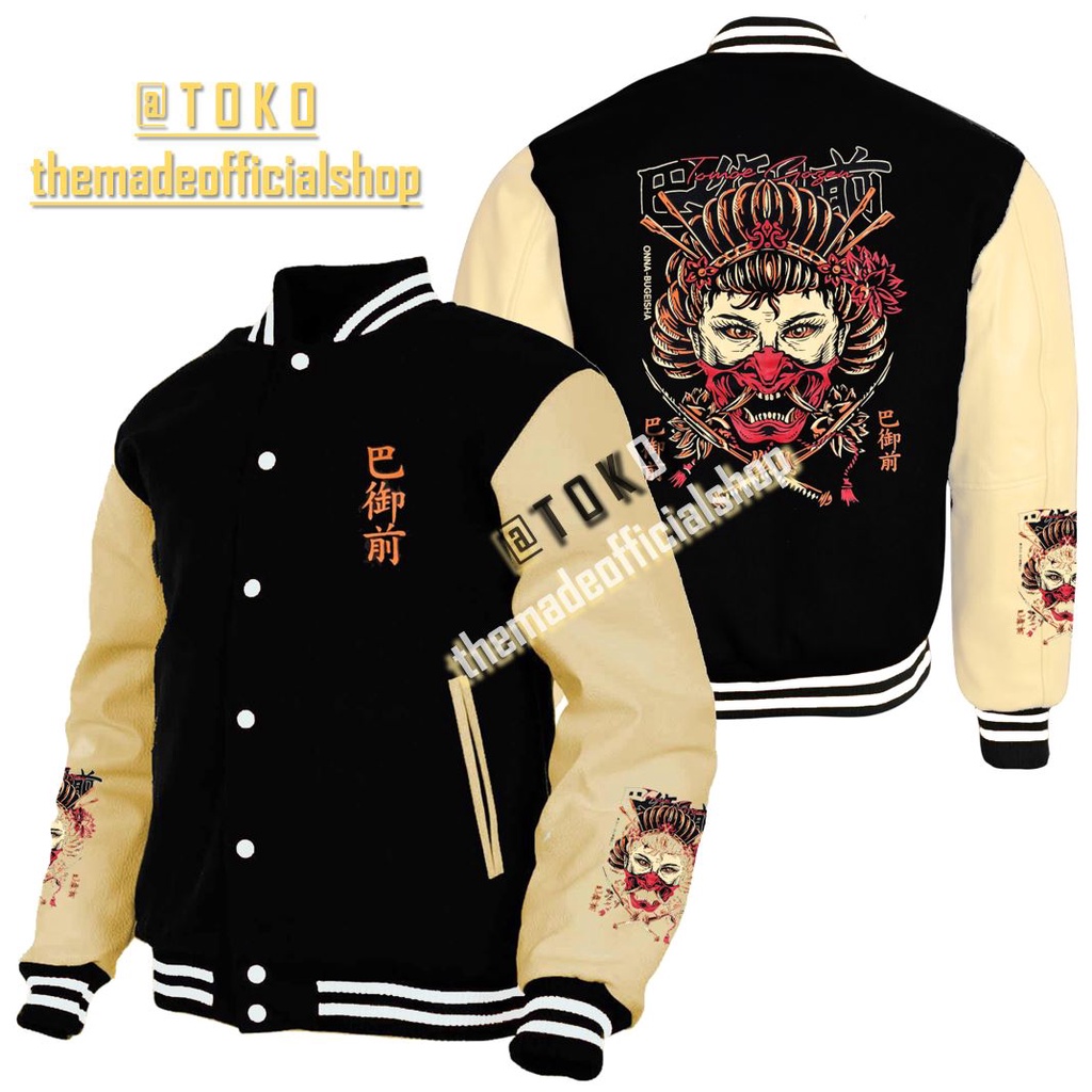 Jaket Varsity Baseball Original Ful Bordir - Jaket Bomber Varsity Original Premium Vintage - Jaket Baseball Pria New Arival - Jaket Varsity Pria jepang - Jaket Varsity Wanita Korea - Jaket Base Ball Bomber varsity Motif Bordir Jahitan-GEISHA