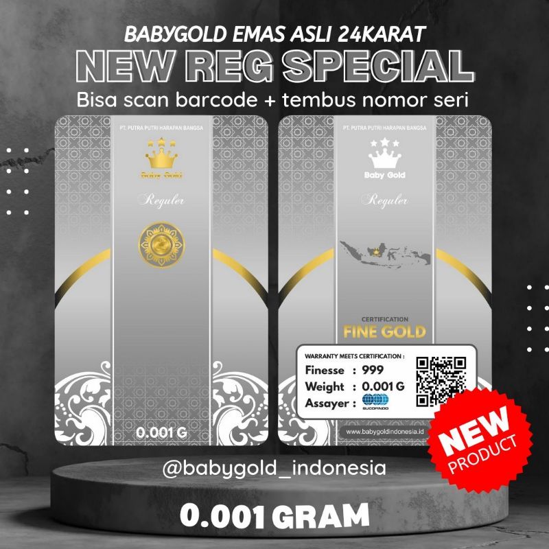 LOGAM MULIA Emas mini batangan 0.001 gram 24 karat minigram gold asli 0.002 gram 0.005 gram 0.01  Distributor Bandung-NEWBG Abu 25-49
