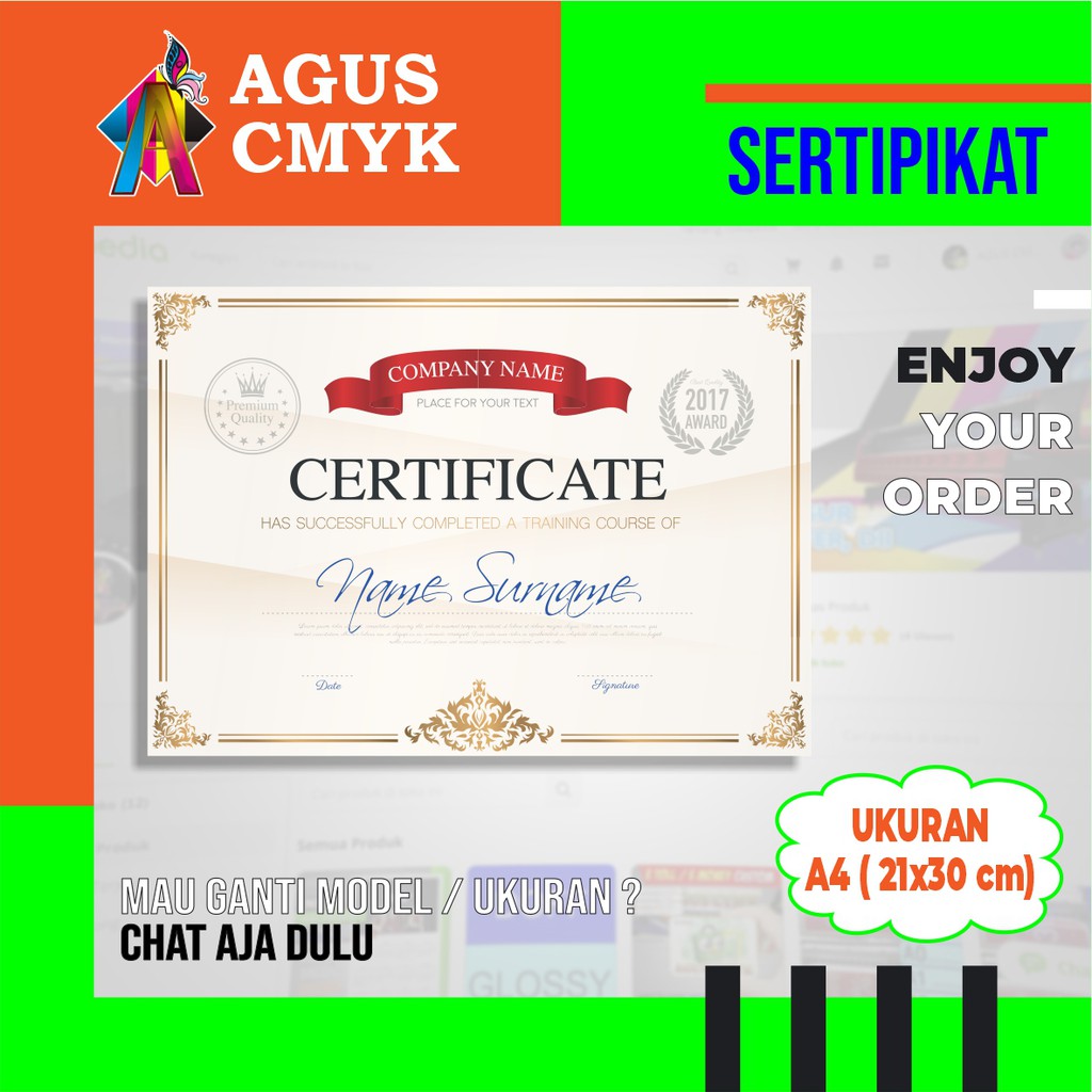 

CETAK SERTIFIKAT PIAGAM BERKUALITAS