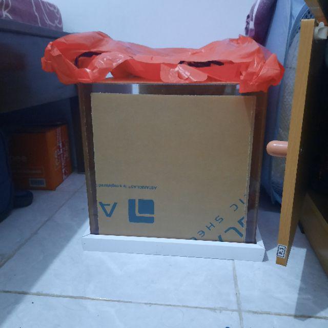 [po-b . Acrylic Box Gosend Grab] 1 Set = 2 Pcs Nampan Kotak Akrilik Baki Hantaran Seserahan Sangjit