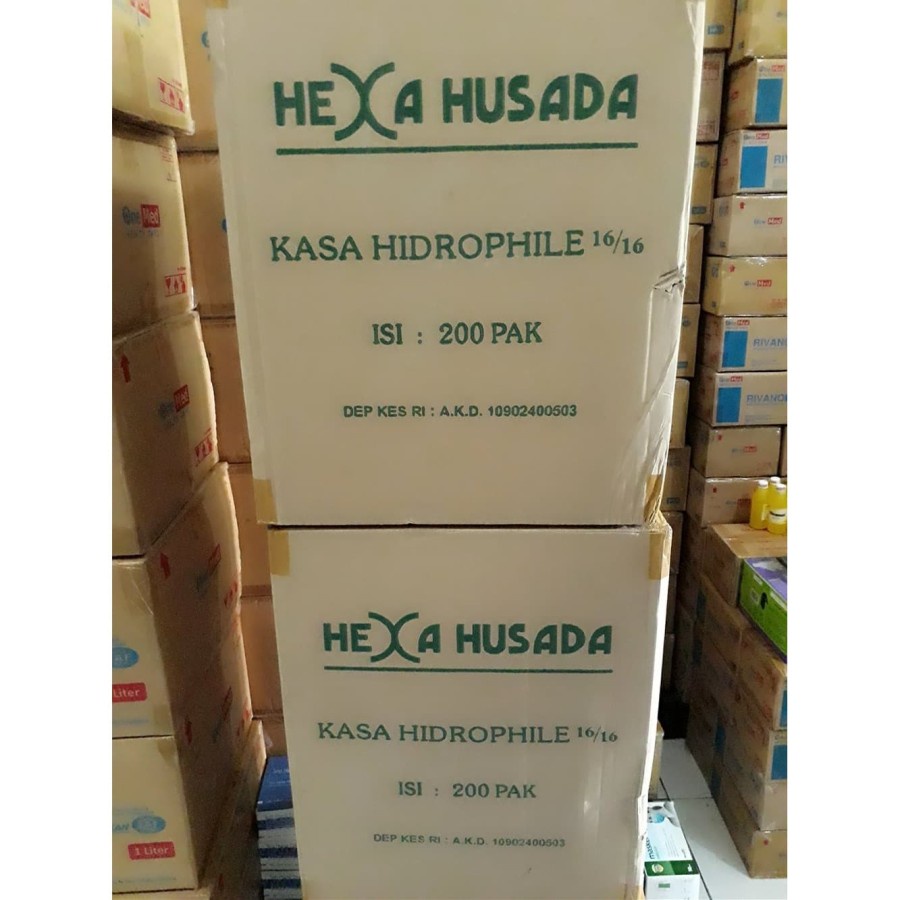 Kasa Steril Hidrofil 16x16cm isi 12 Lembar HEXA HUSADA - Kassa Steril - Kain Kasa