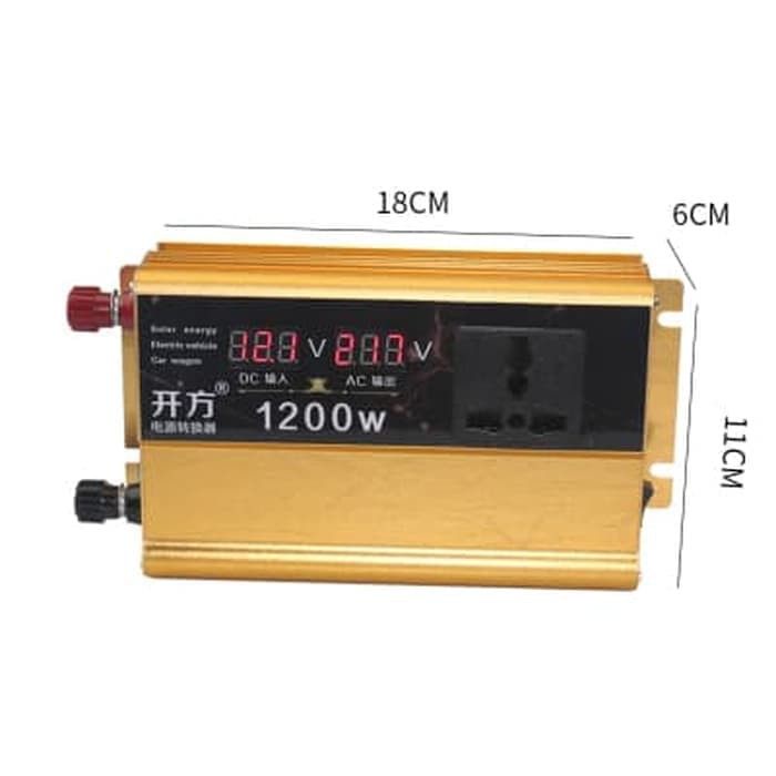 Power Inverter Intelligent digital display DC 12V to AC 1200W Watt