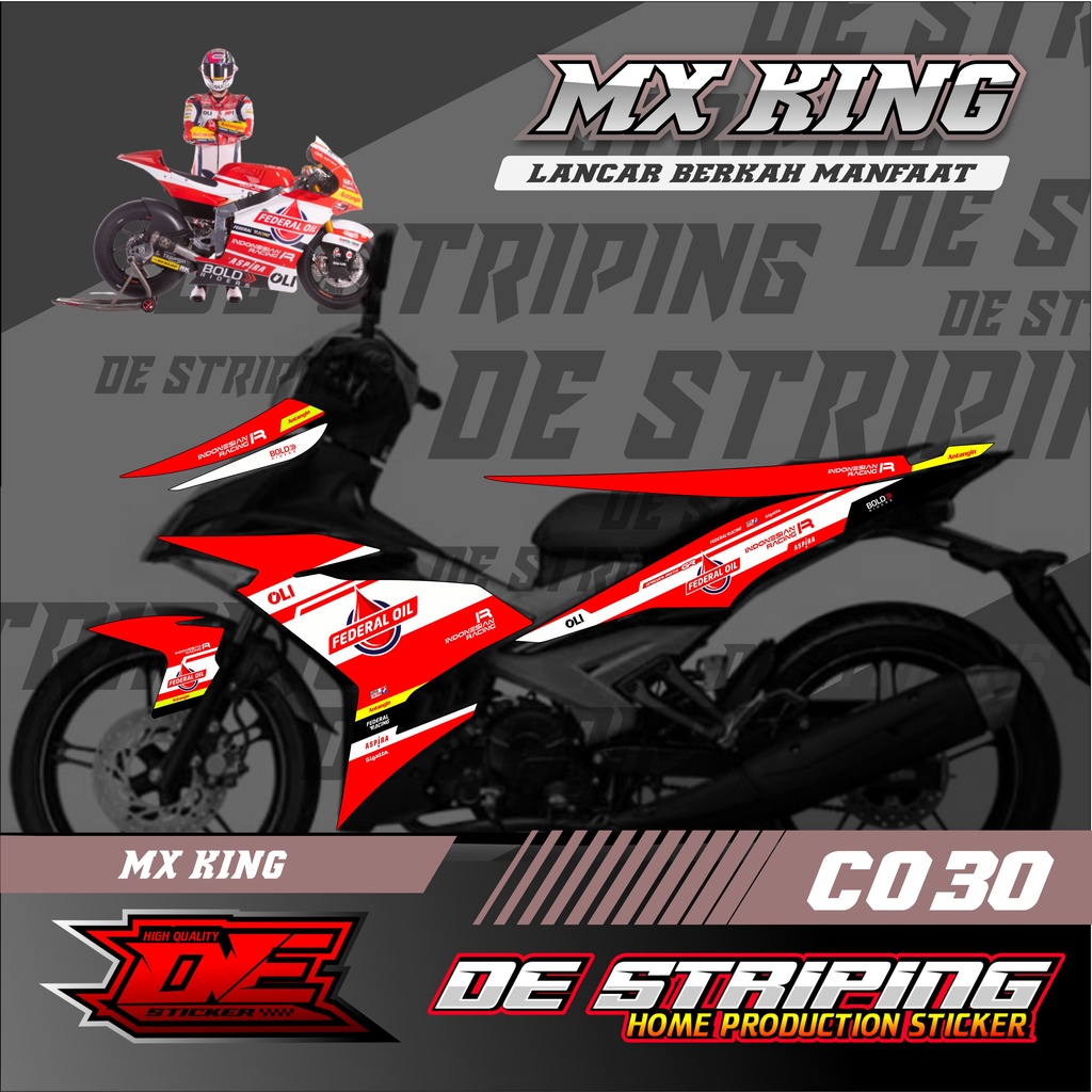 STRIPING VARIASI STIKER MX KING (C030) STICKER MOTOR RACING SEMI FULL VARIASI STIKER KEREN 2021
