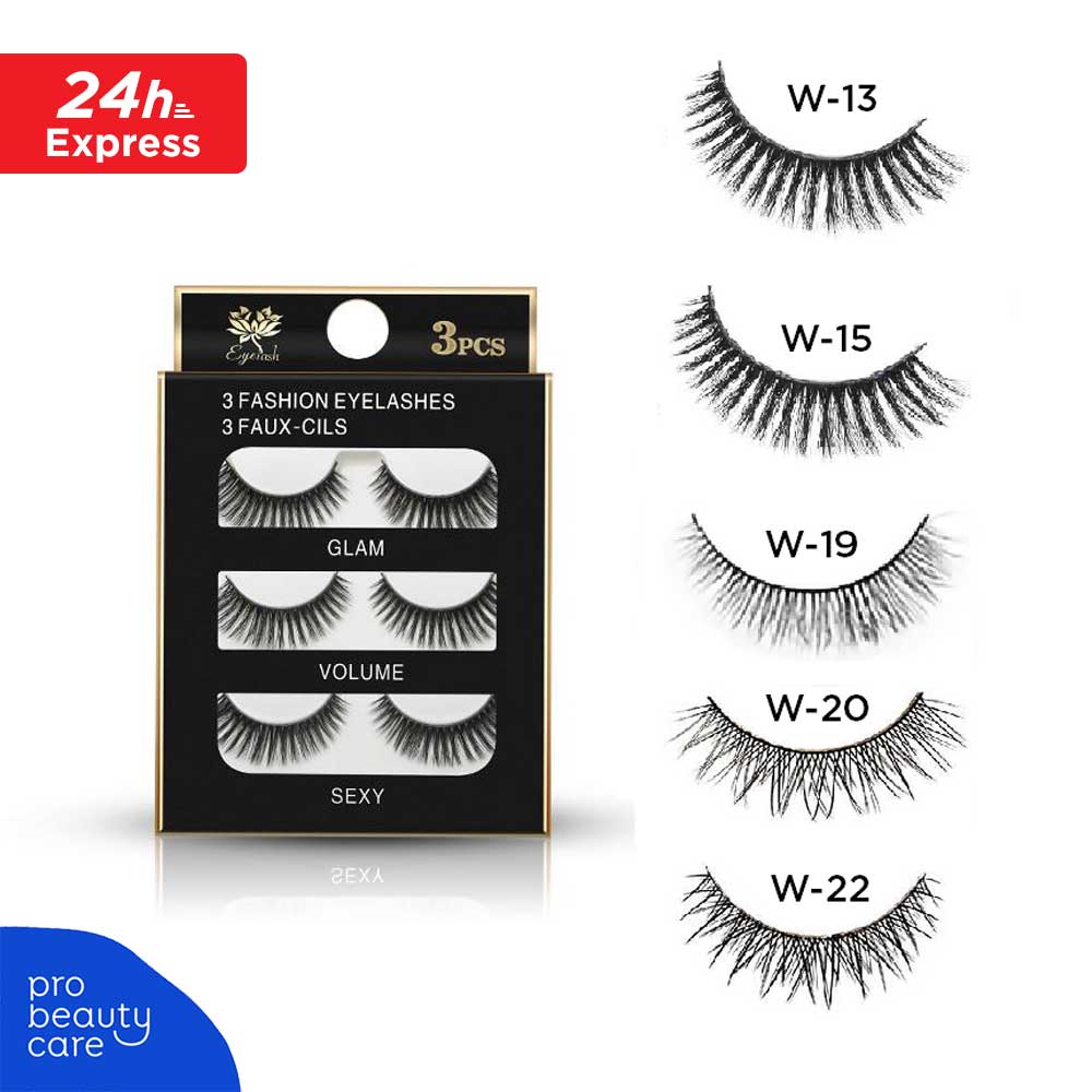 Bulu Mata Palsu (3 Pairs Fashion False Eyelashes)