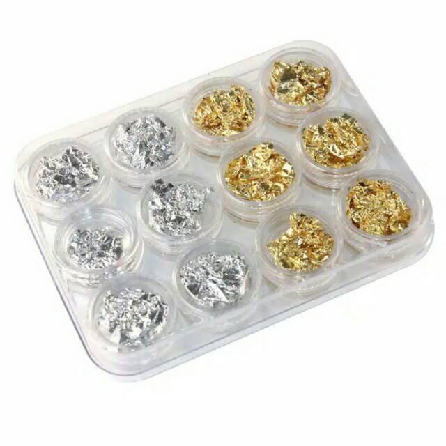 Alumunium Flake Foil Nail Art / Nail Foil for Nail Art / Nail Foil Gold Silver Nail Art