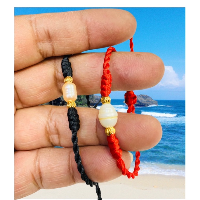 gelang tangan mutiara//gelang tangan lapis emas//gelang tangan tali serut