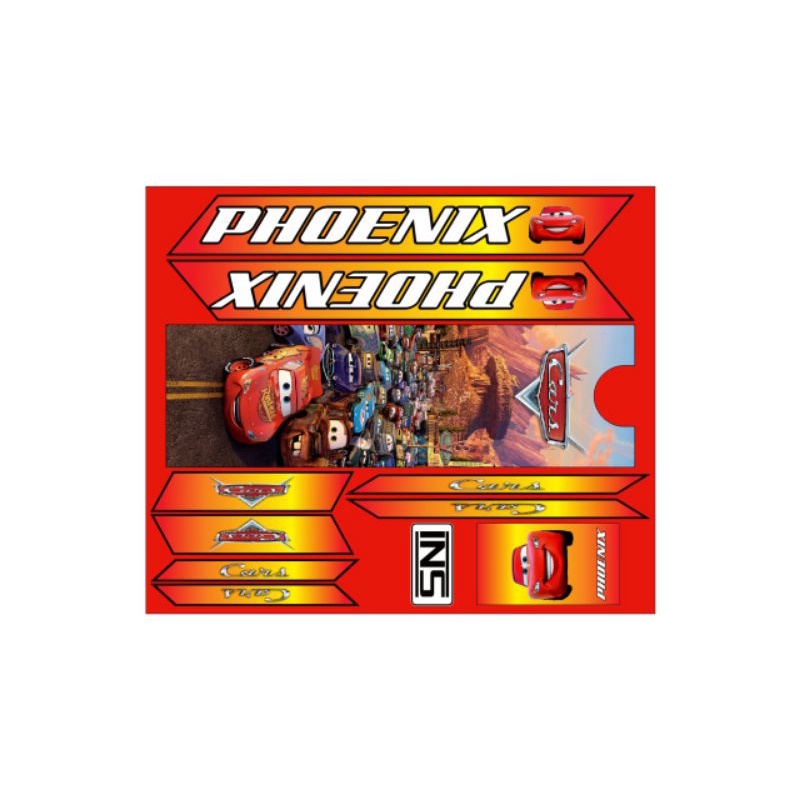 stiker sepeda anak UK 12 16 Cars decal