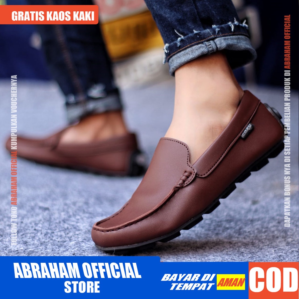 ABRAHAM Sepatu Formal Hitam Kerja Pantofel Pria