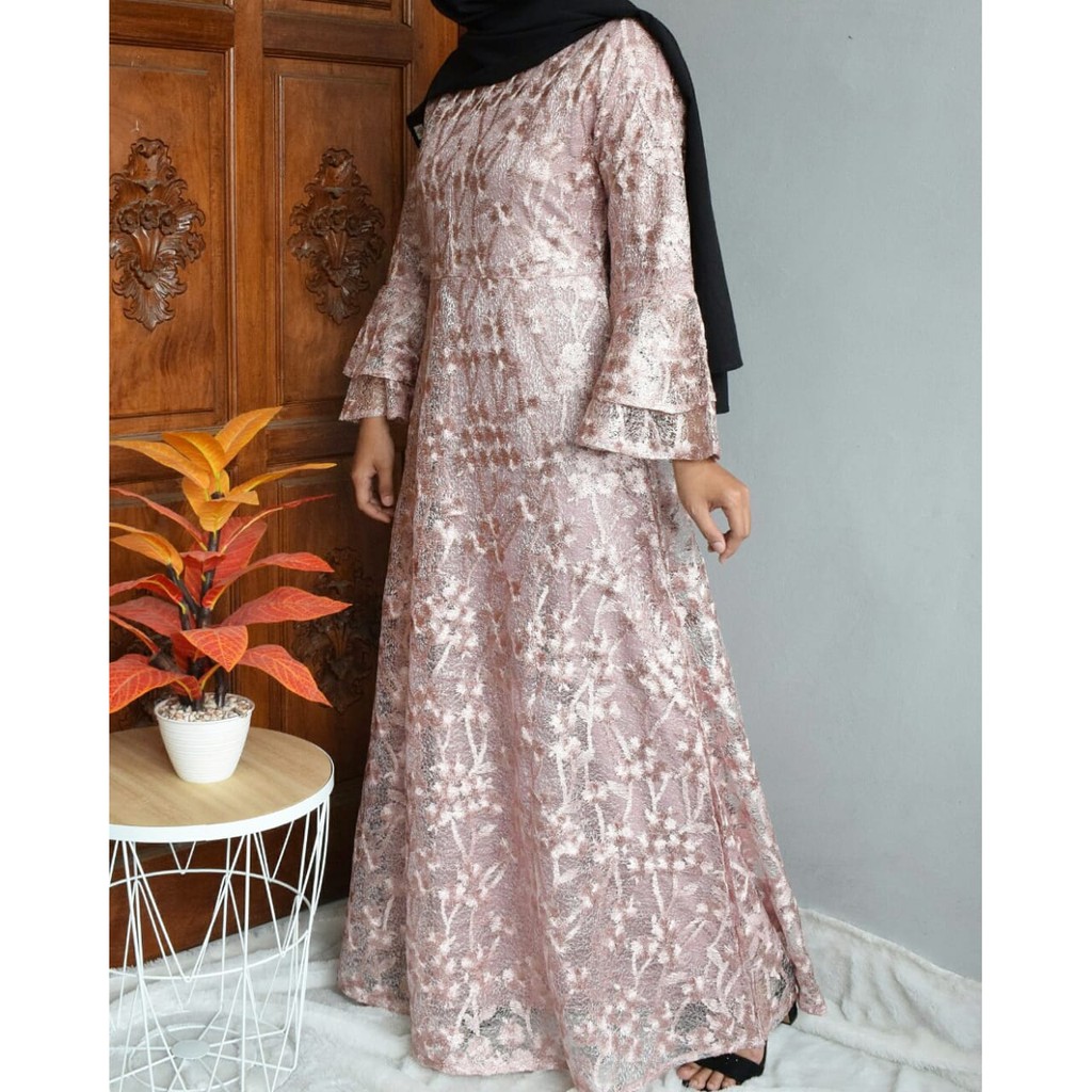 GAMIS PESTA TULLE BORDIR (BUSUI) / GAMIS TULLE BORDIR NON GLITER