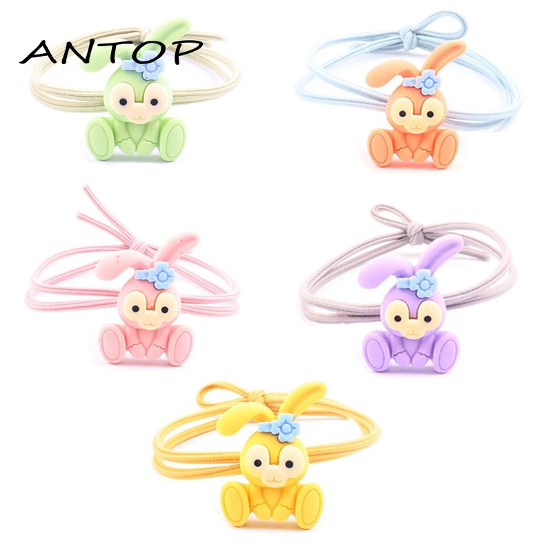 1 Pc Korea Kartun Kelinci Tali Rambut Elastis Tinggi Aksesoris Rambut Fashion Anak Perempuan ANTOP