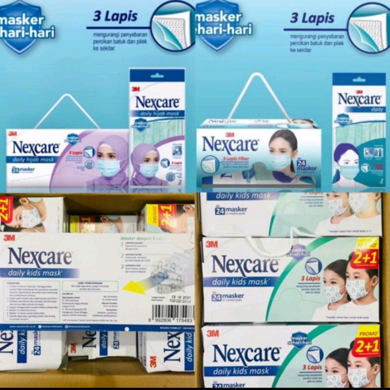 Masker 3M Nexcare Earloop, Hijab, Anak