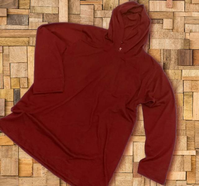 KAOS HOODIE POLOS LENGAN PANJANG