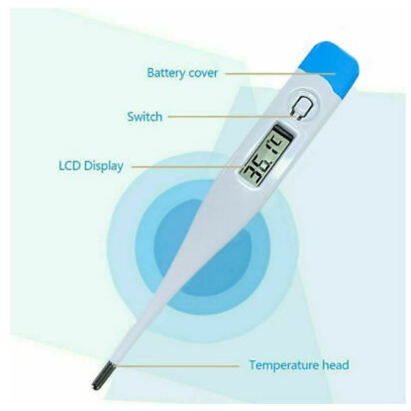 Termometer Digital Putih untuk Mulut Ketiak dan Rectum Thermometer Bayi CBKS LC