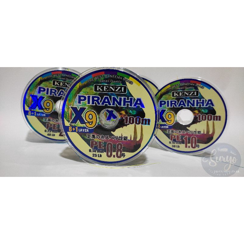 Senar PE kenzi Piranha X9 pancing casting