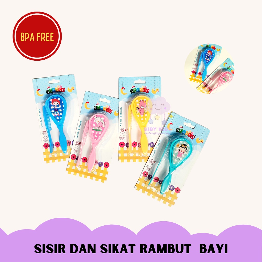 2 in 1 Sisir Bayi Baru Lahir Lembut Murah Set Perlengkapan Mandi Baby Perawatan Newborn Travelling