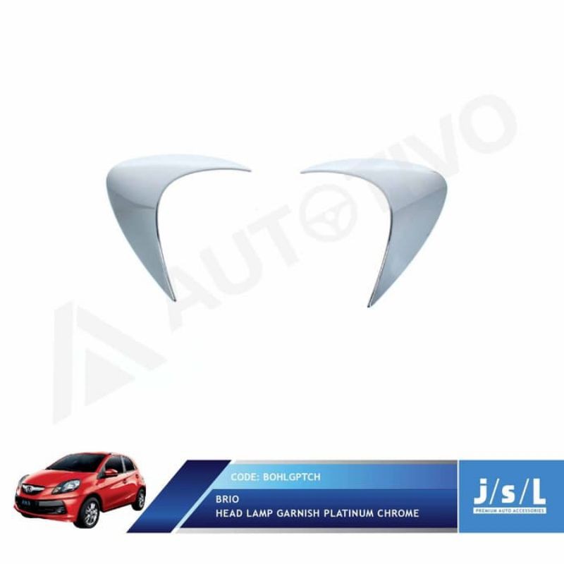 Eyelid Lampu Depan Honda Brio 2012 2015 Head Lamp Garnish Platinum