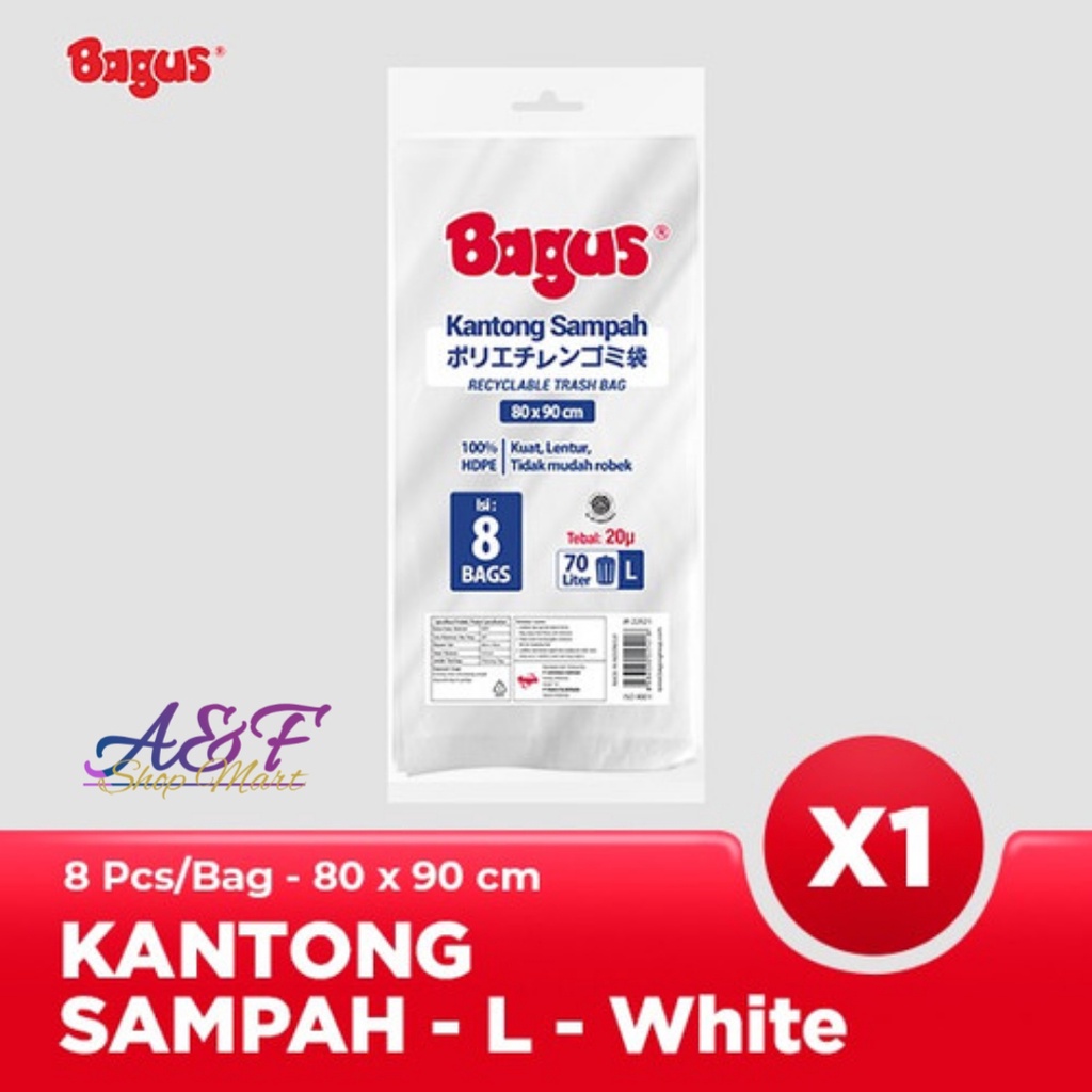 Bagus Kantong Sampah White 80 x 90 isi 8s