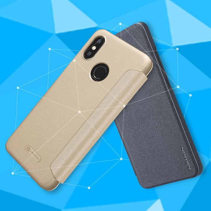 Xiaomi Mi8 Flip Cover NILLKIN Sparkle Case - Hitam