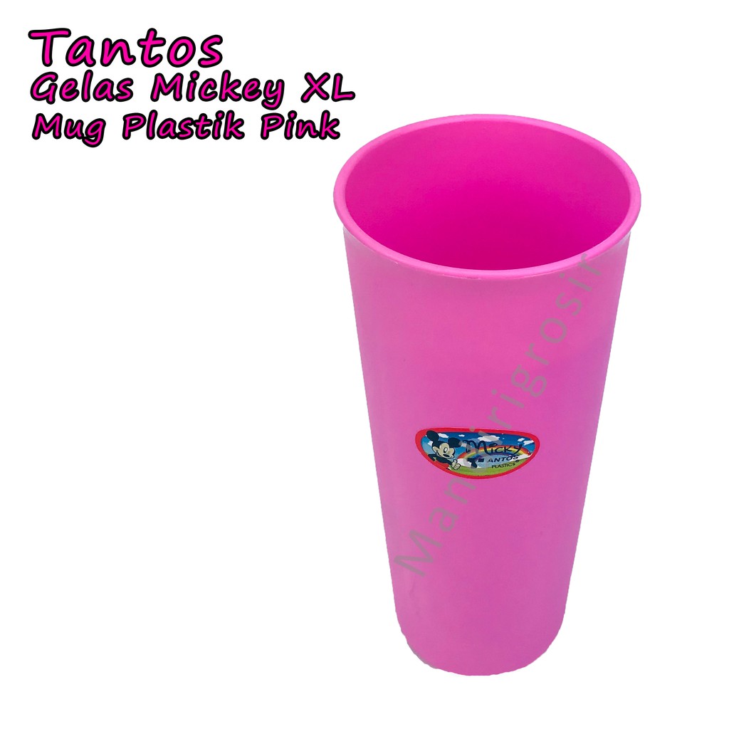 Mug plastik * Gelas Mickey L * Pink * 7203B