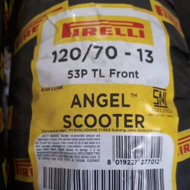 Pirelli Angel Scooter 120/70 - 13 . Ban depan Yamaha NMax
