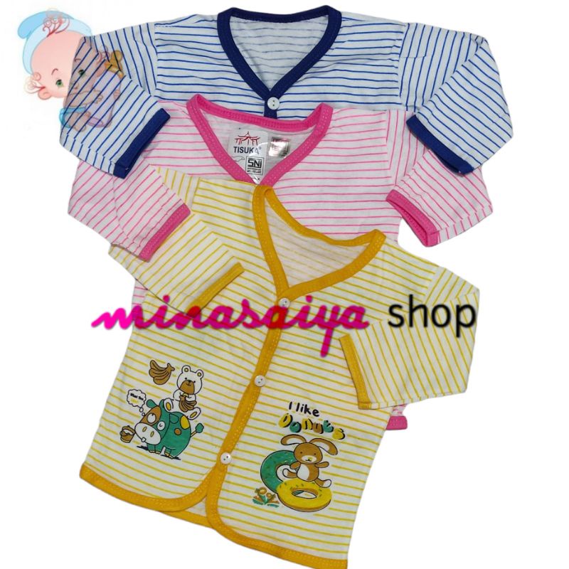 TISUKA BY DOLPHIN 3 pcs dan 6 pcs Baju Bayi SNI Lengan Panjang Motif Kancing Depan