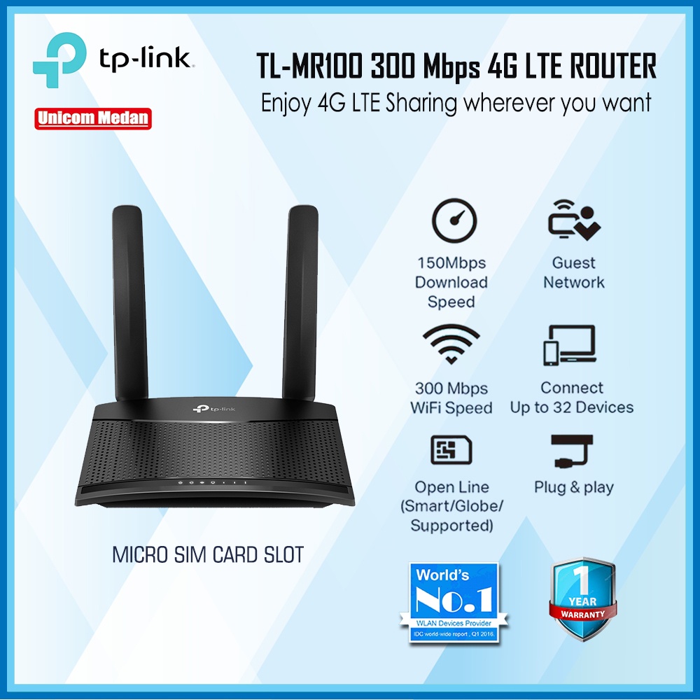 TP-LINK TL-MR100 300Mbps 4G LTE SIM Card Slot Router