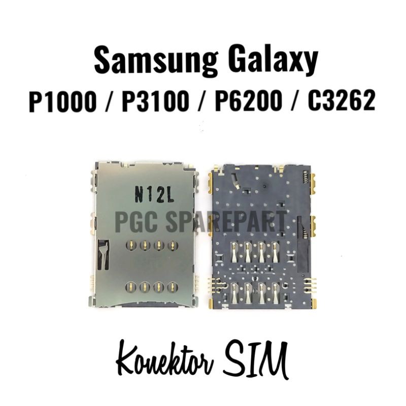 Original New Connector Konektor Sim Card P1000 P3100 P6200 C3262 Rumah Seng Tempat Simcard Simlock