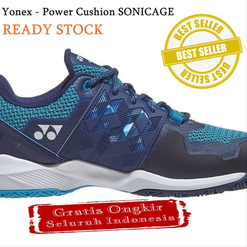 Unik SEPATU BADMINTON YONEX Power Cushion SONICAGE BIRU PUTIH SEPATU YONEX ORIGINAL Berkualitas