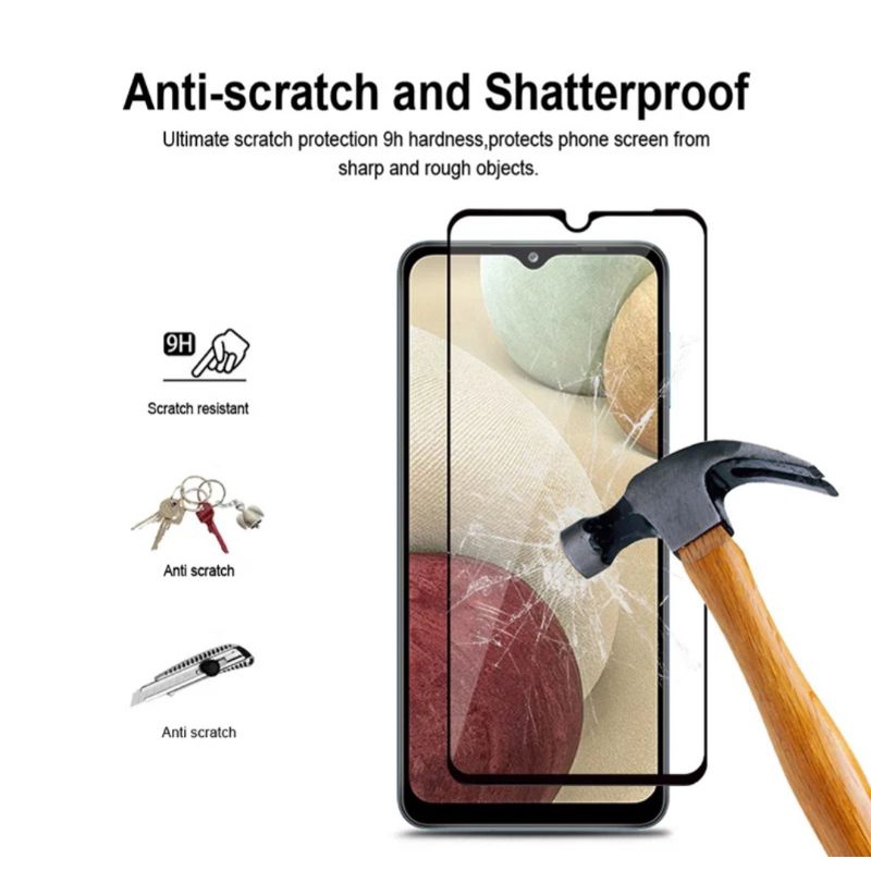 Tempered Glass Full Cover Samsung A03s Screen Ptotector Full Covered Layar Penuh