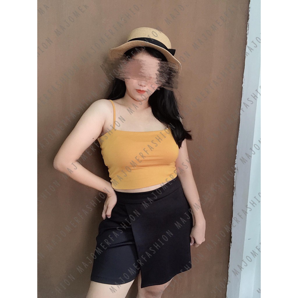 MAJOMER ® | GABRIEL TANK TOP - CROP TOP KOREA ATASAN WANITA-MUSTARD