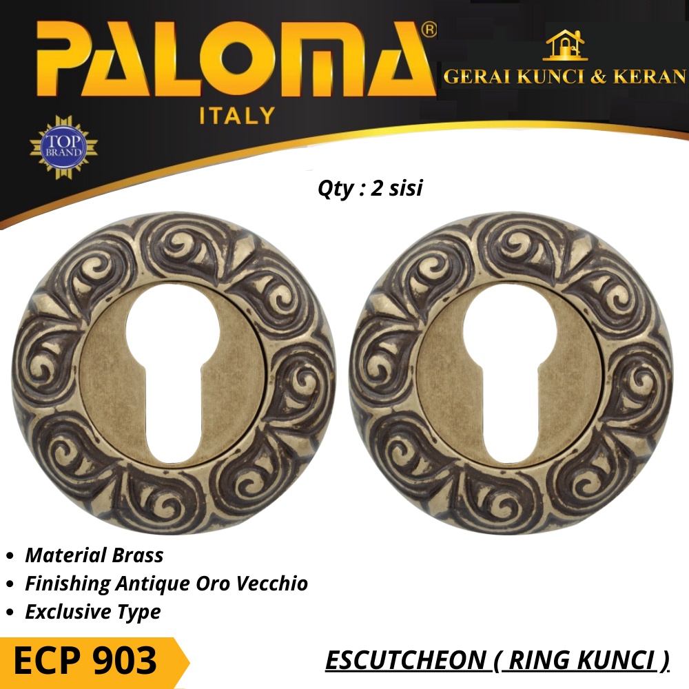 PALOMA ECP 903 RING KUNCI BULAT ESCUTCHEON EXCLUSIVE COVER TUTUP CYLINDER KUNCI ANTIQUE OV