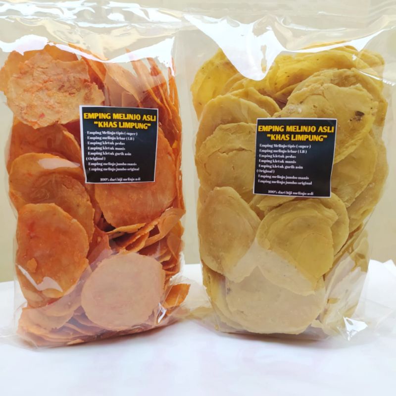 

Emping Melinjo Benggol Rasa Pedas & Manis 500gr mentah