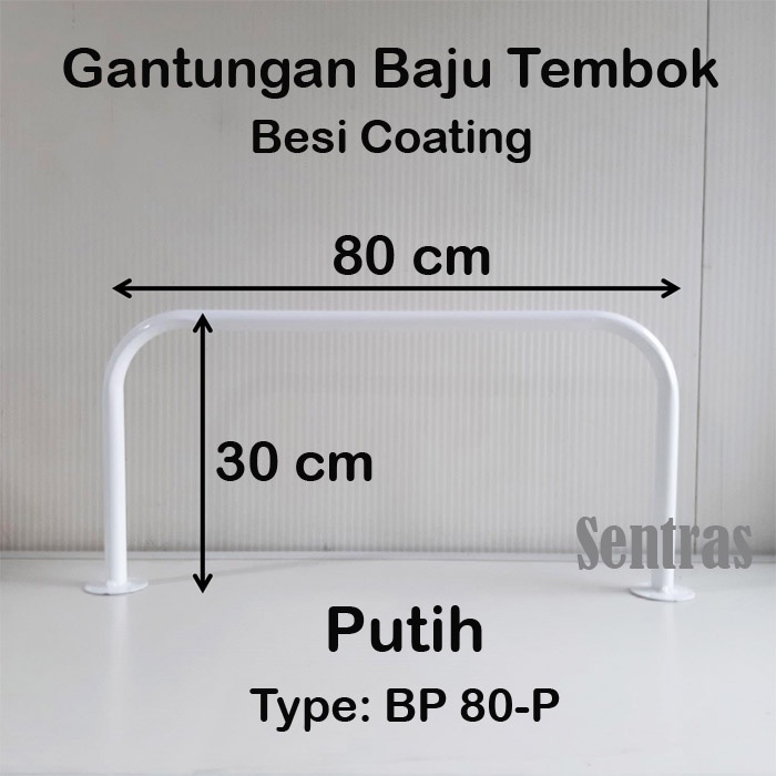 Gantungan Baju Dinding 80cm Bahan Besi