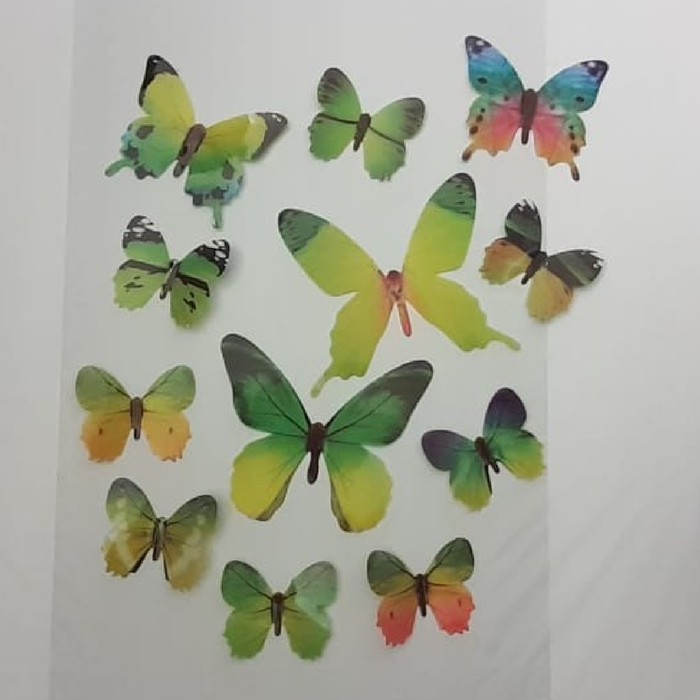 (MAINANKYU) 3D Butterfly Stiker Dinding Model Kupu-Kupu Hias Wall Dekorasi Paper