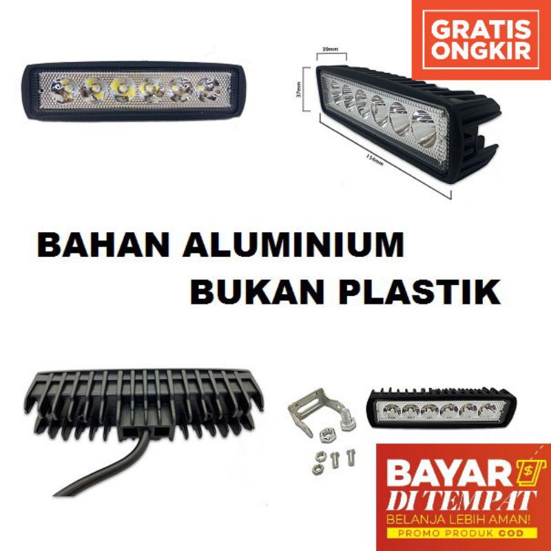 LAMPU LED SOROT / LAMPU TEMBAK 6 MATA MOTOR MOBIL TRUCK