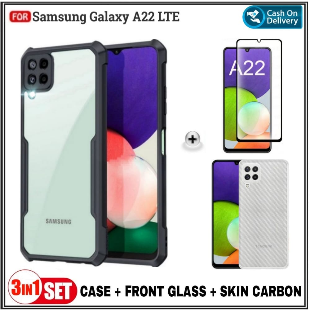 Case Samsung A22 LTE A22 4G LTE A22 5G A22 4G Soft Hard Fusion Free Tempered Glass Dan Graskin