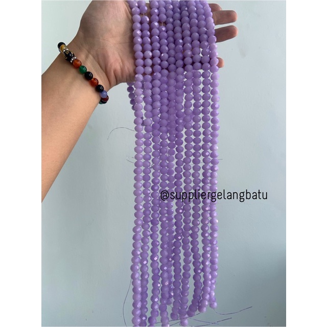 Crystal Ceko 10mm PURPLE DOFF ungu dopp manik bakpao rondele cantik