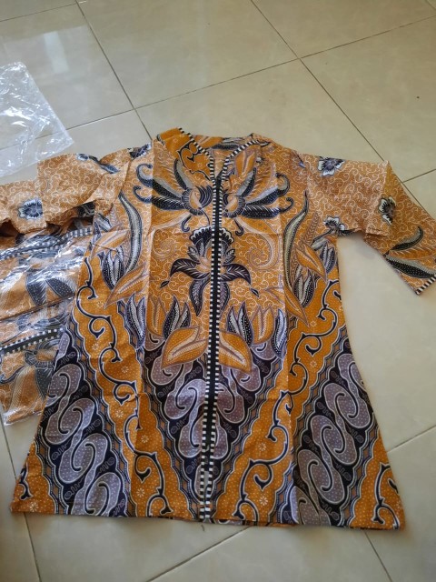 Tey-17 Batik Wanita Asj Sa Hrb026 Kenongo Kemeja Tosca Pendek