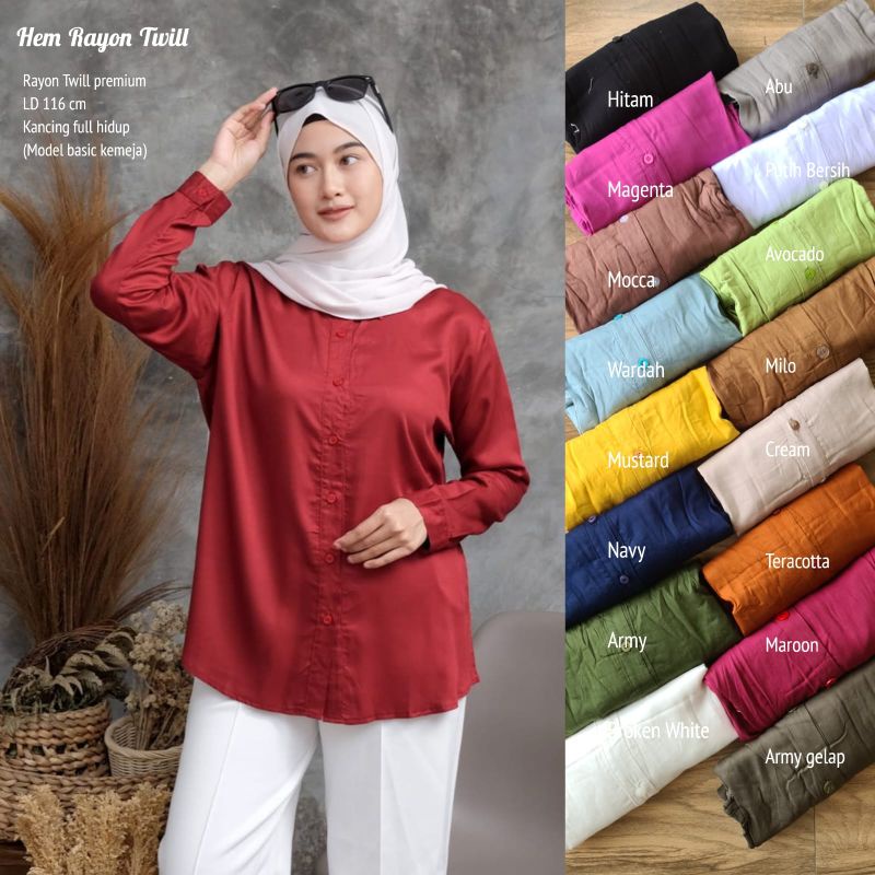 Kemeja Rayon Twill LD ±112cm //JF536