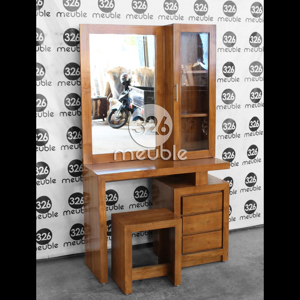 Meja Rias Jati Mebel Jepara, Tolet Minimalis, Meja Kaca Minimalis