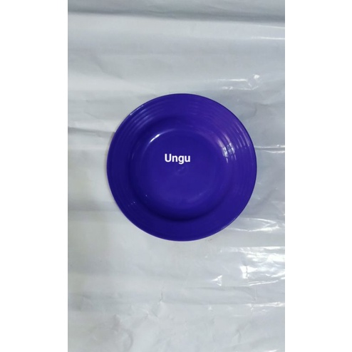 piring plastik warna satuan ukuran 9inchi-Ungu piring polos